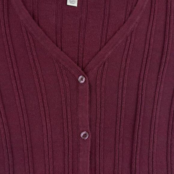 Croft & Barrow Burgundy Cardigan Sweater V Neck & Button Closure Women's XL - Picture 5 of 13